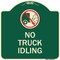 Signmission Driveway No Truck Idling W/ Graphic Heavy-Gauge Aluminum Architectural Sign, 18" x 18", G-1818-24125 A-DES-G-1818-24125 - alternate 1